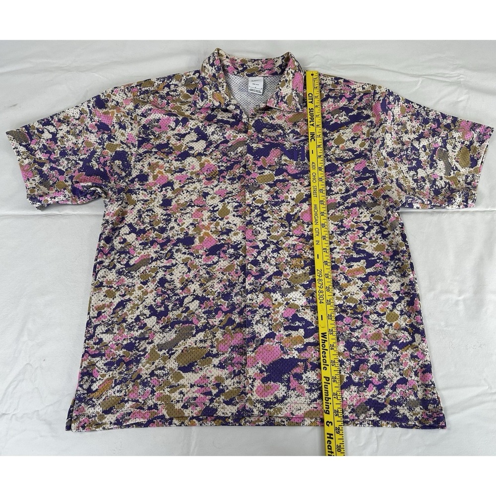 Nike Shirt Trek Division Men's Large Psychic Purple Mesh Hawaiian Button Dri Fit - Picture 5 of 10